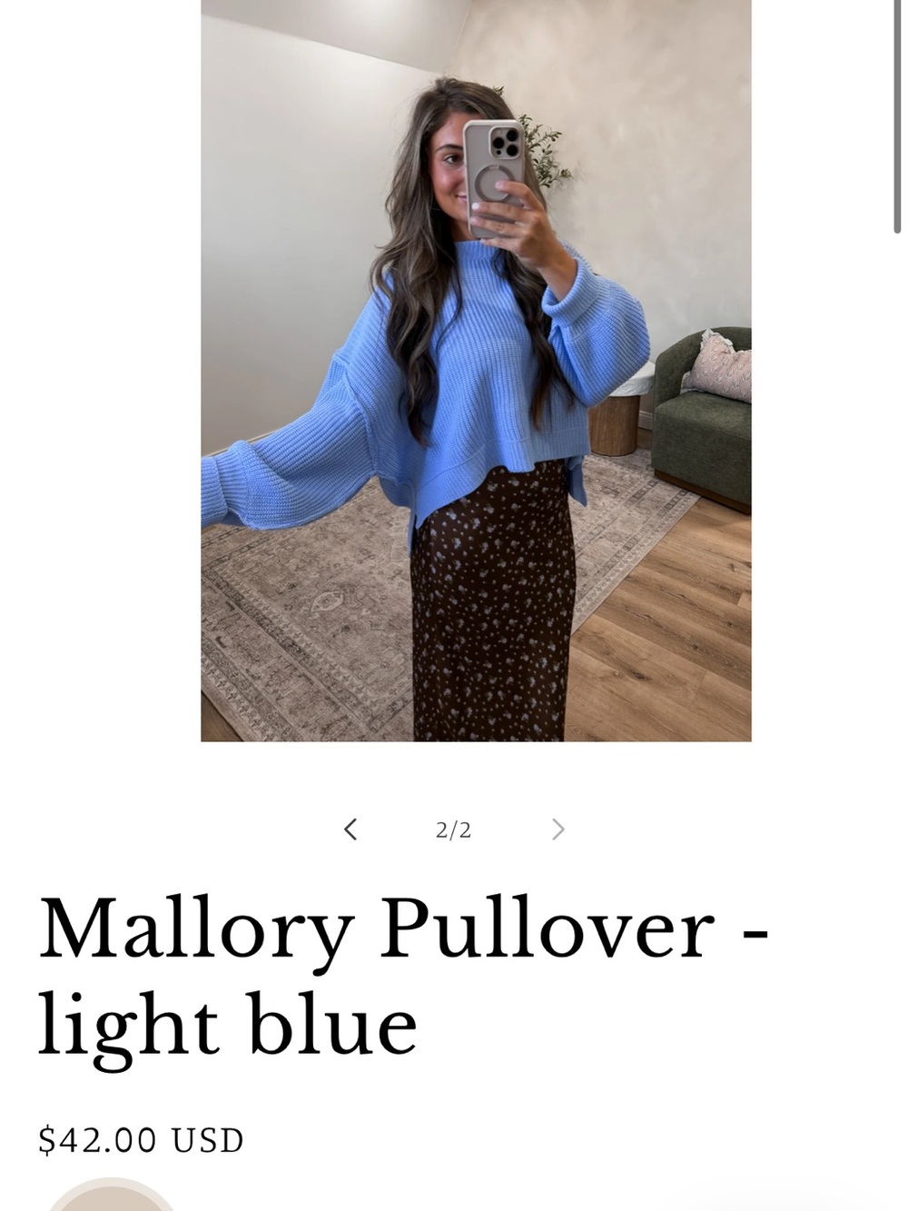 NWTs Mallory Pullover- light blue (originally from Ethree Collective)